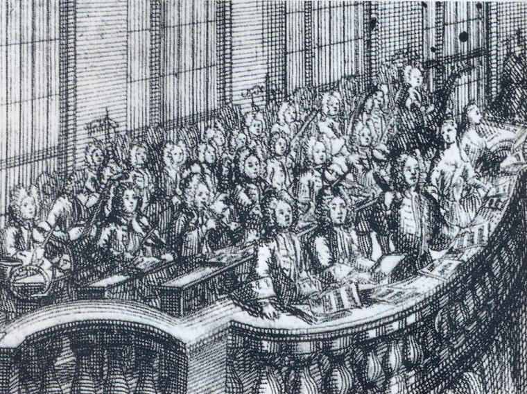 pen and ink illustration of early music singers