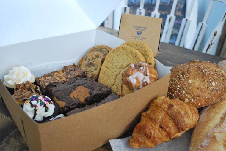 Box of cookies and cakes.