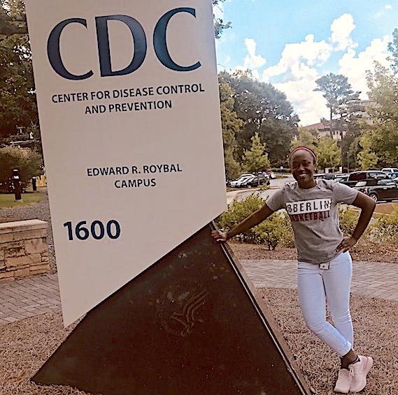 Cheyenne Arthur in front of CDC