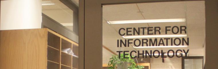 door with the text "Center for Information Technology" 