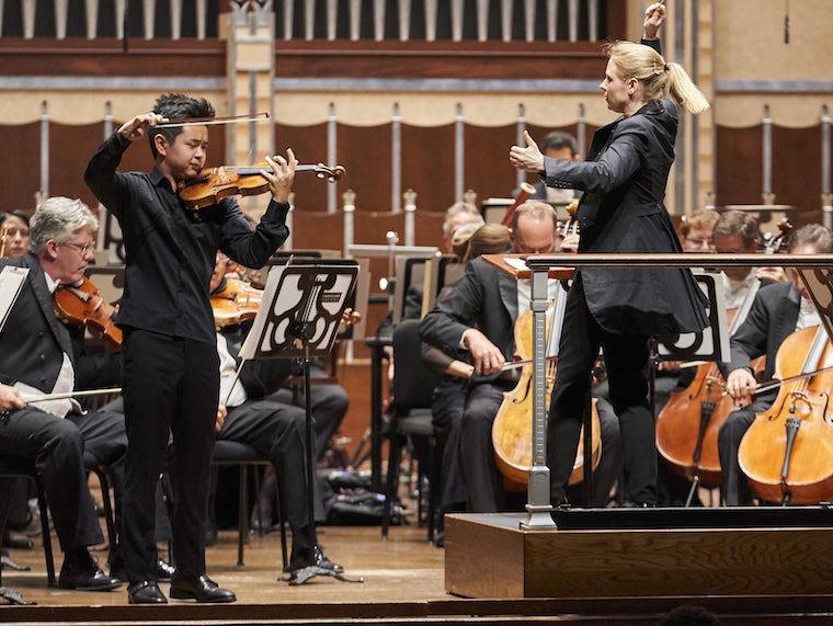 Eric Charles Chen with conductor Gemma New.