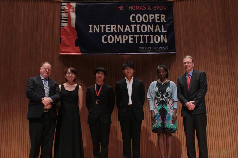 Gregory Fulkerson, Ming Liu, Ching-Yi Wei, Kyumin Park, Evon Cooper, and Thomas Cooper at the Cooper International Competition