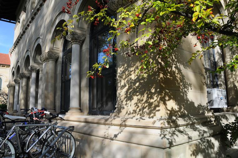 Bikes outside Cox Administration Building