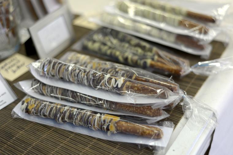 Chocolate-covered pretzels