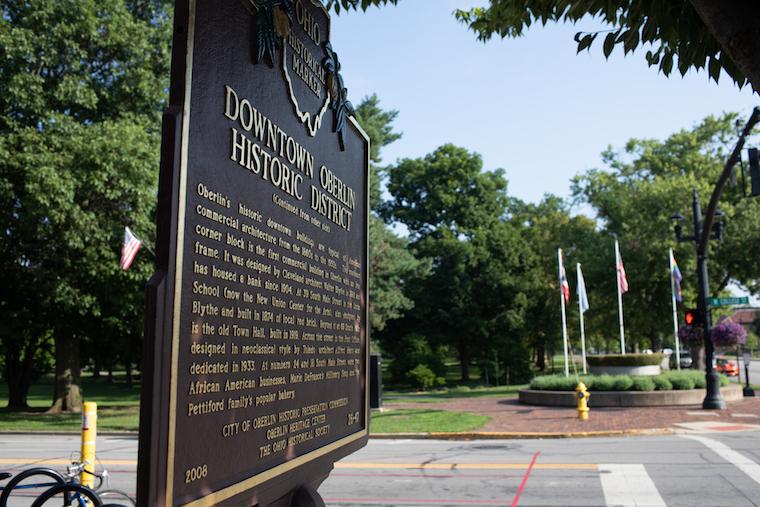 Oberlin historical marker sign. Photo.
