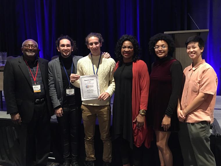 students standing together, smiling at the seventh annual HBCU Climate Change Conference.