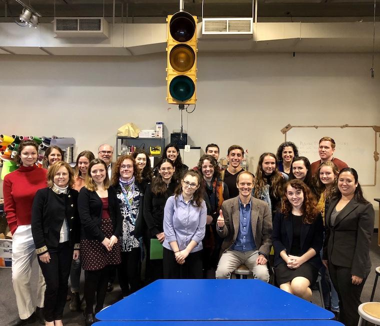 John Petersen's students with staff at the Great Lakes Science Center