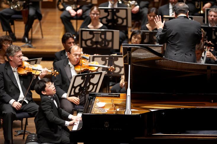 George Li Performing on piano with the Cleveland Orchestra.