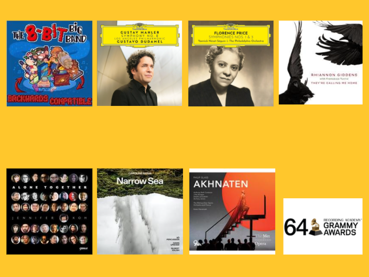 Covers of seven Grammy Award winning recordings.