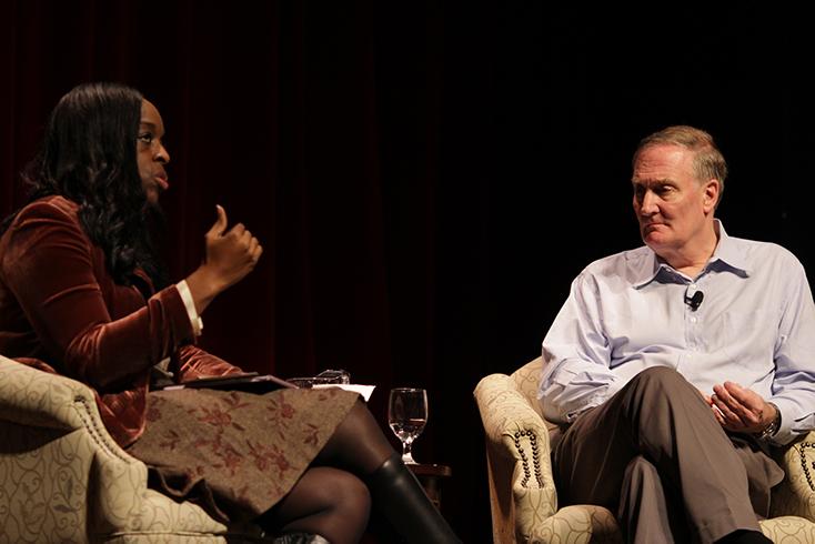 President Ambar and Dr. Hartle seated on stage