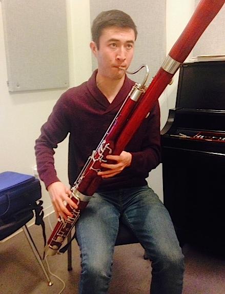 Hunter Gordon practicing bassoon