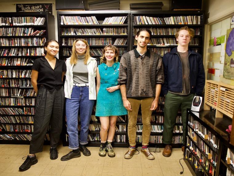 WOBC board members in the station's "vault"