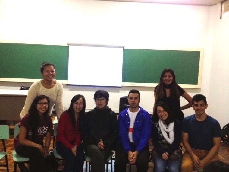 Laura Li ’14 and Mia Yamashiro posed at Racialeyes e-book pre-launch event