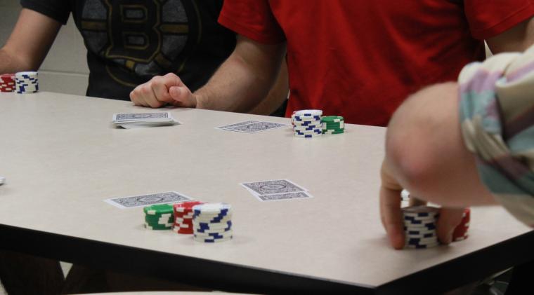 Students play poker