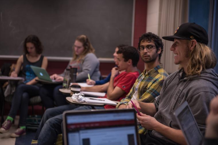 students sitting in a classroom 