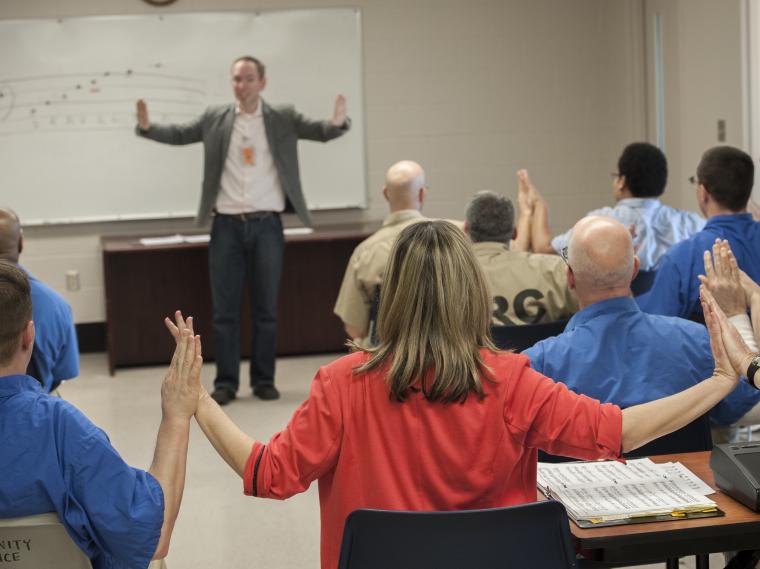 Oberlin Music at Grafton singing practice with Oberlin faculty