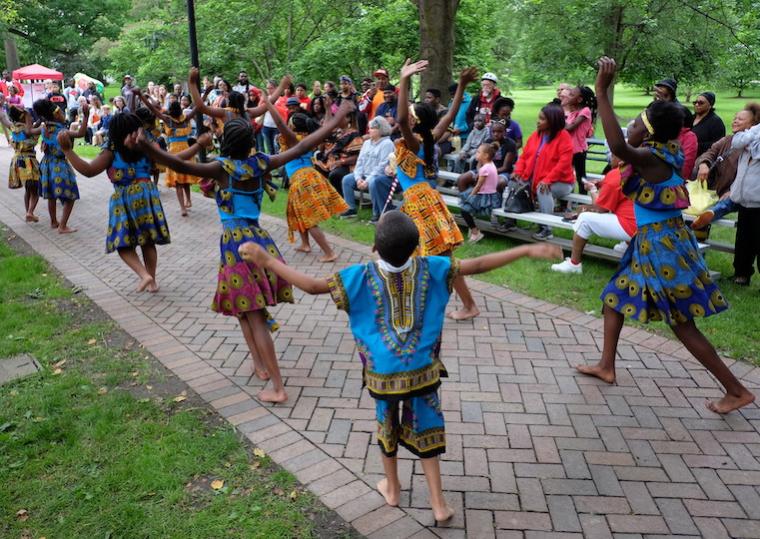 Children dancing at Juneteenth celebration