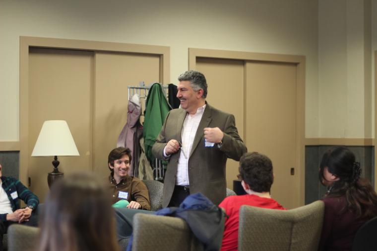 People at a small gathering