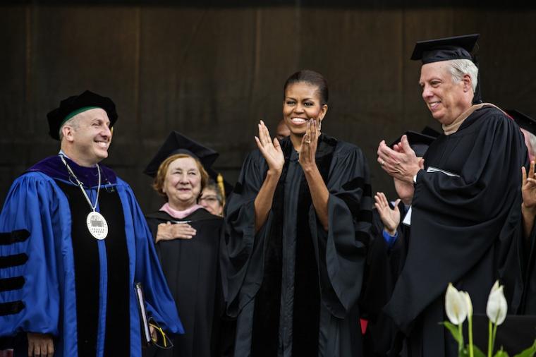 Michelle Obama at commencement exercise in 2015