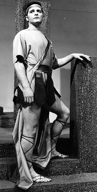 Tony Musante as Hector. Black & white photo.