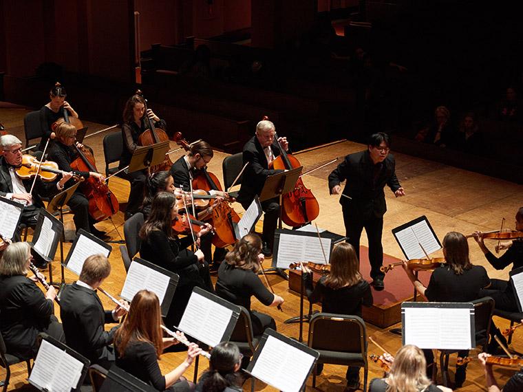 Oberlin Arts and Sciences Orchestra plays in Finney Chapel