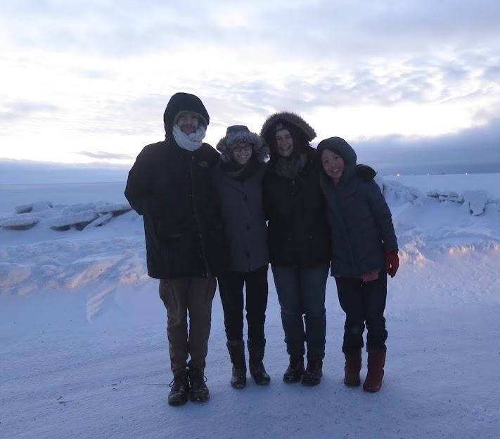 students with professor at Point Barrow, Alaska