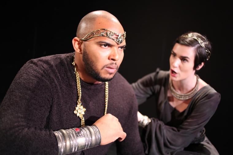 two actors dressed in Shakespearean attire