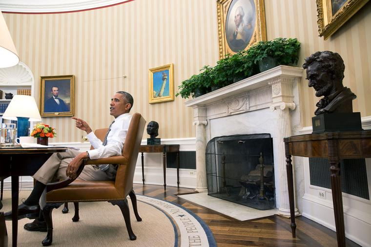 President Barack Obama in the Oval Office