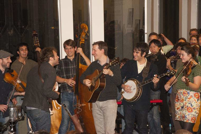 The Punch Brothers joined students—and members of the Cleveland Orchestra—in a jam session in the Conservatory Lounge