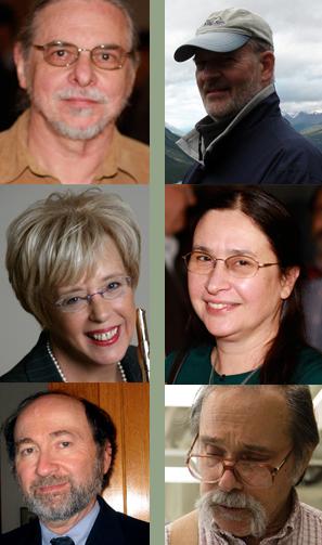 portraits of six different professors retiring from faculty