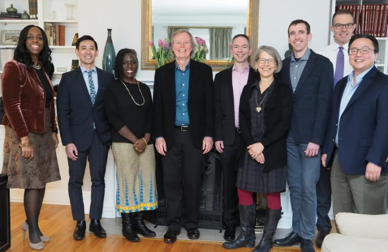 9 people who are excellence in Teaching Award Winners standing together
