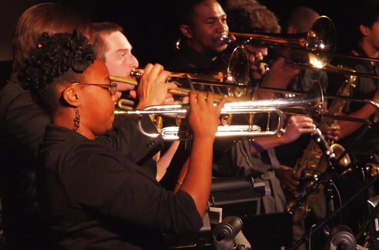 Ashley Hale performing on the trumpet