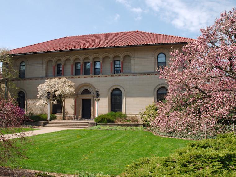 Spring image of Cox Administration Building