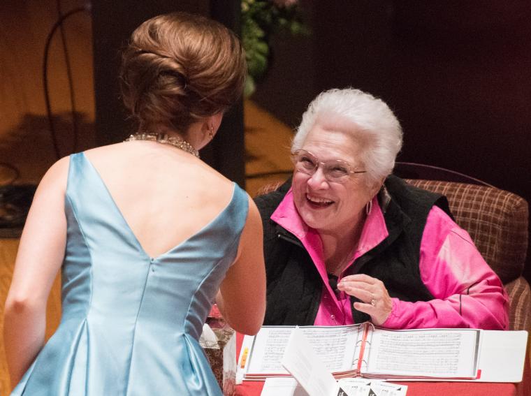 Marilyn Horne with student Olivia Boen
