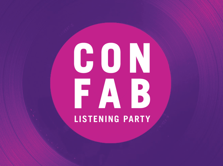 poster announcing listening party