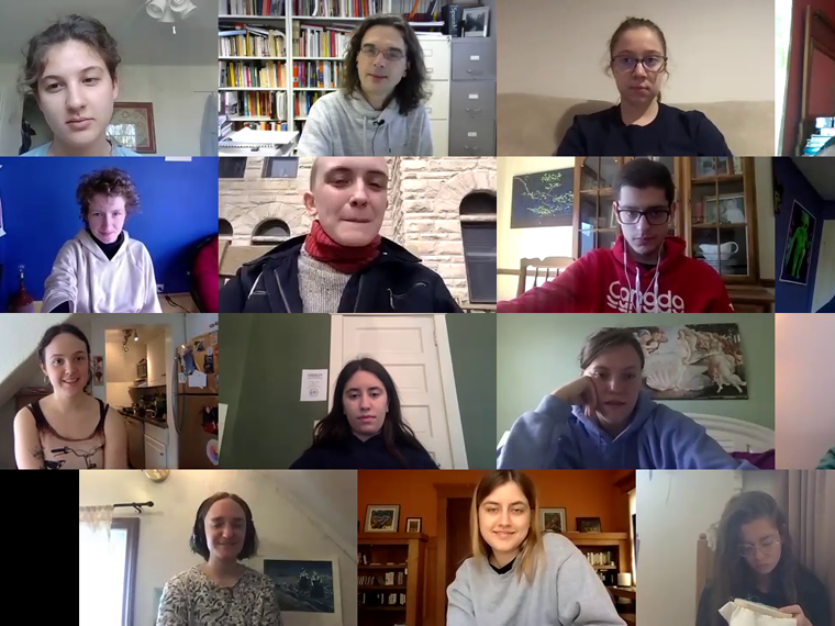 Hispanic studies class Zoom screenshot.