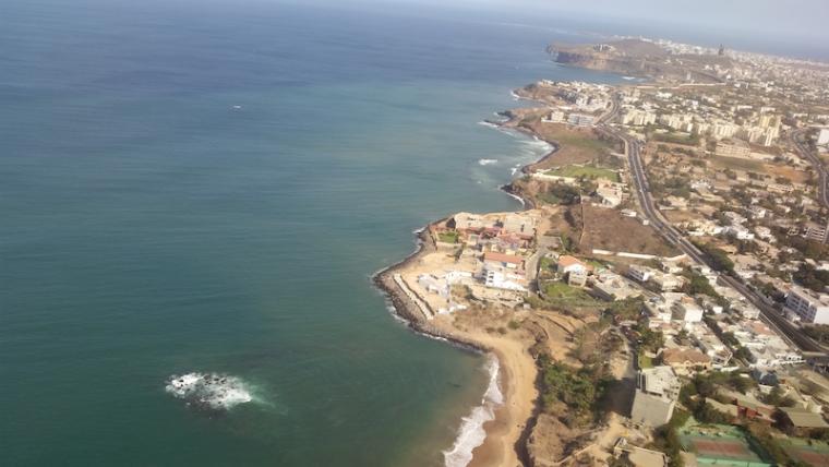 aerial view of the west cost of Senegal
