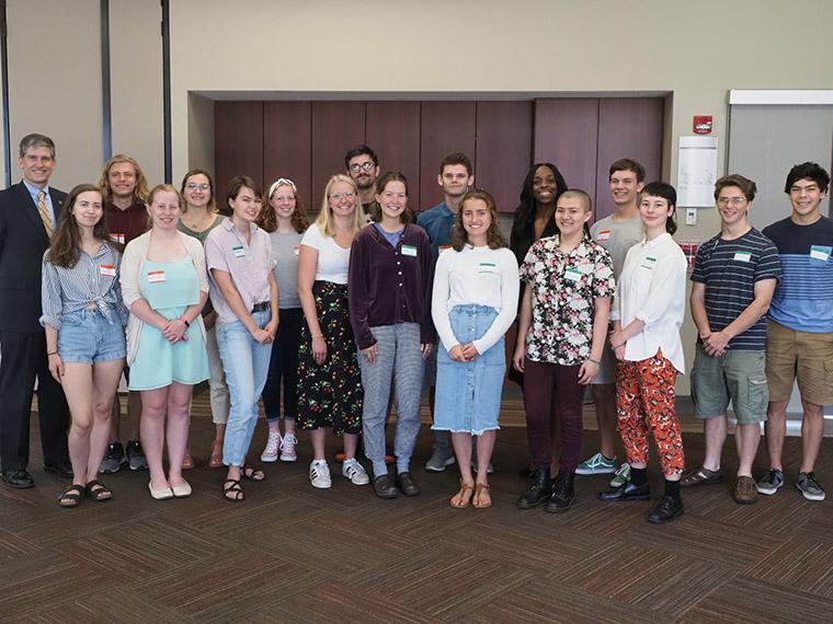 Stamps Scholarship recipients stand together.