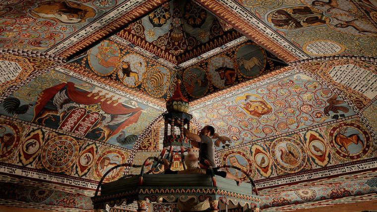 a decorated ceiling
