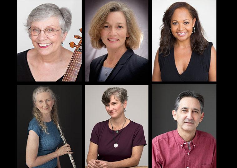 Six portraits of teachers.