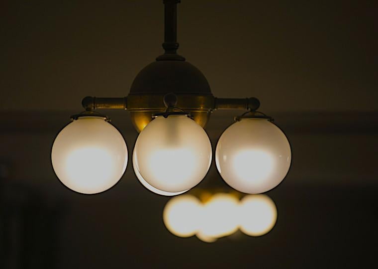 A round bulbed chandelier