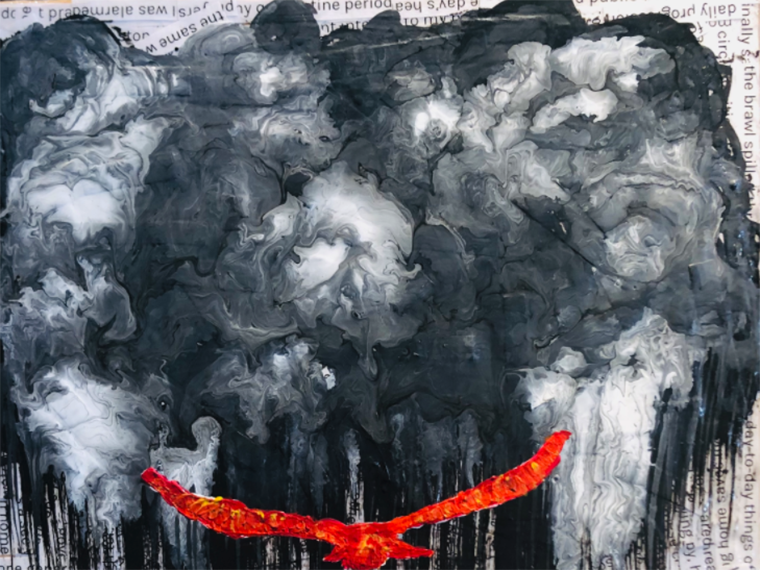 Multimedia graphic depicting a storm.