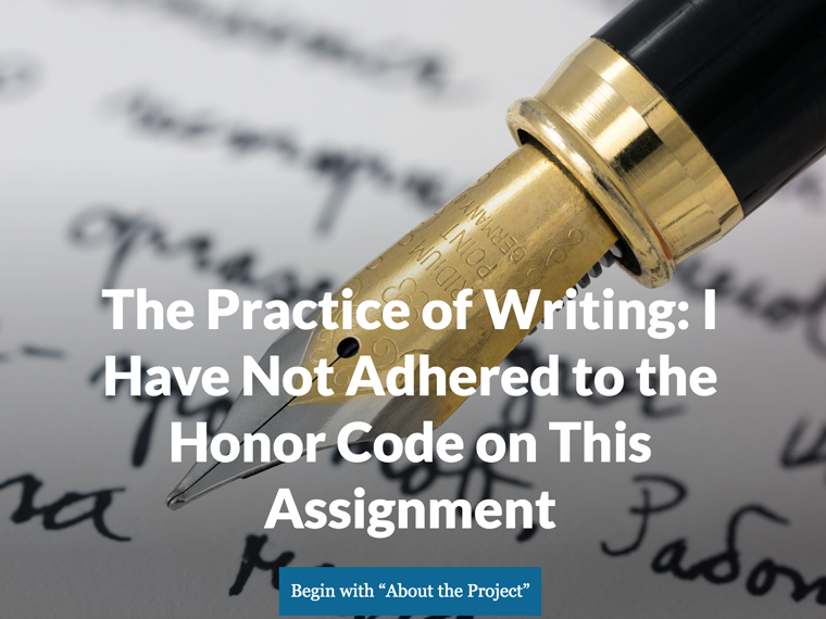 The practice of writing.