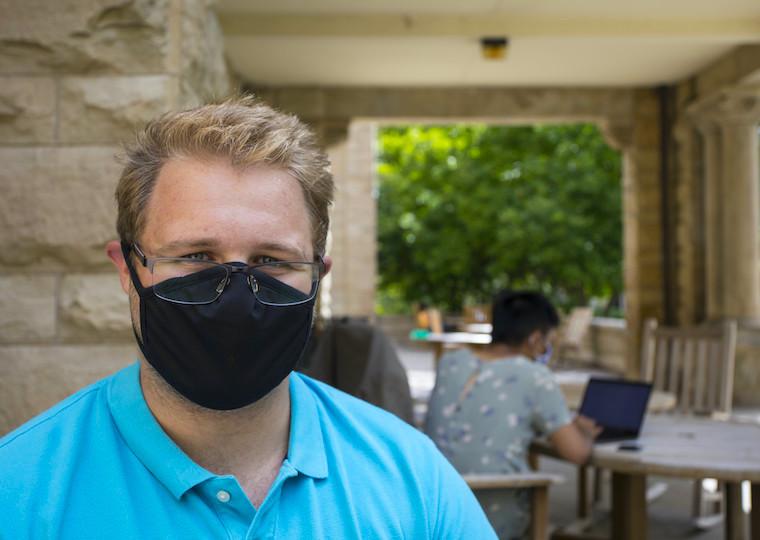A portrait of a student wearing a mask.