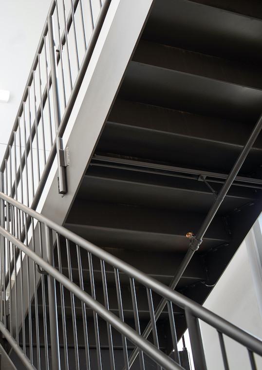 Grey metal staircase