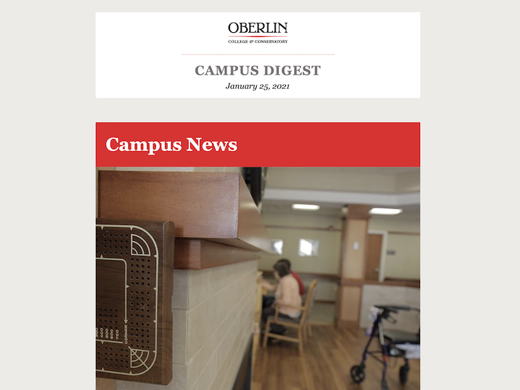 The Campus Digest, Oberlin's daily e-newsletter.