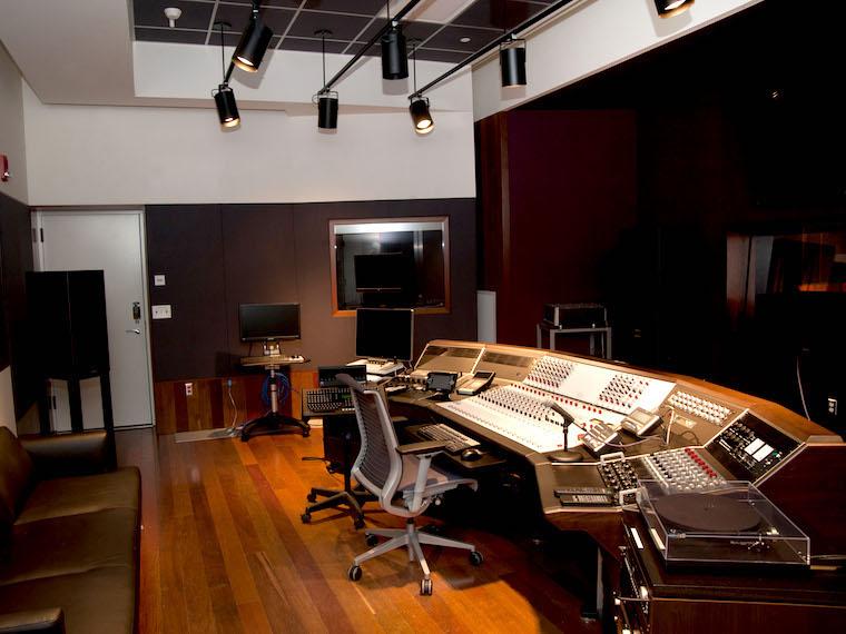 Control room of a recording studio