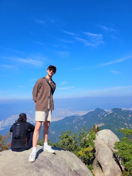 Me standing on top of Bukhansan Mountain.