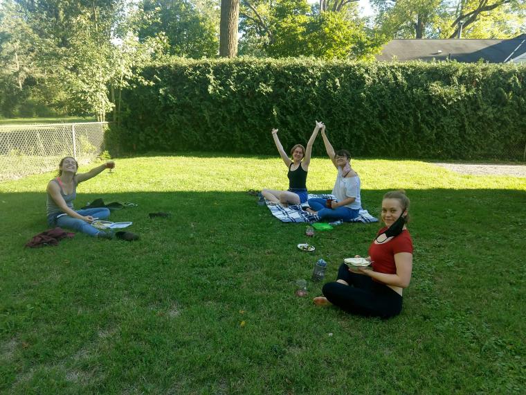 socially distanced backyard picnic