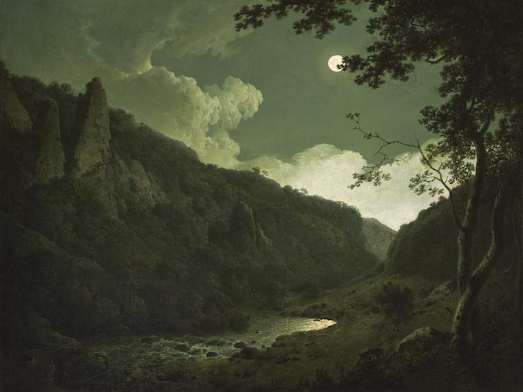 Joseph Wright of Derby painting Dovedale by Moonlight